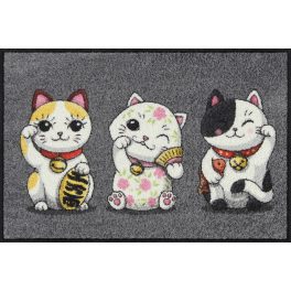 Lucky Cats grey 050x075 cm szennyfogó lábtörlő
